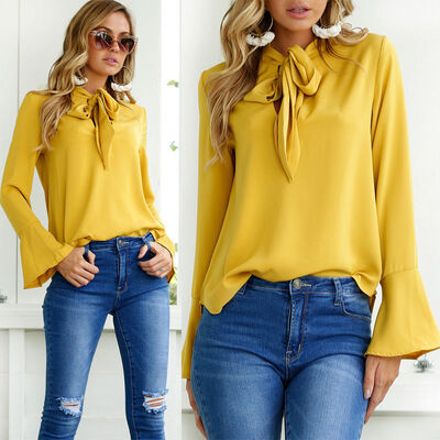 

CANISNew Fashion Womens Ladies Casual Long Sleeve T Shirt Summer Loose Tops Blouse