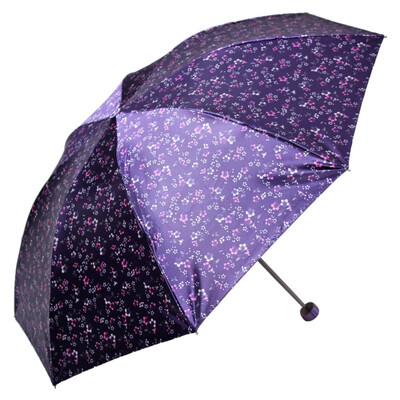 

Jingdong supermarket paradise umbrella color Ding high-density polyester anti-ultraviolet three fold umbrella umbrella umbrella deep purple 308T