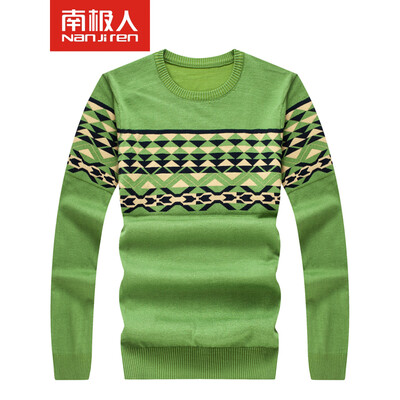 

Antarctic Sweater Men's Simple Check Men's Fashion Round Collar Knitwear NFF173B805 Green