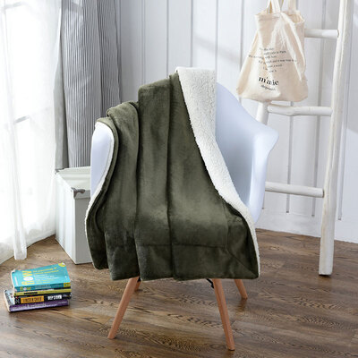 

Yingxin home textile lamb lambskin blanket thickening flannel blanket home office lunch coral fleece blanket towels dark green 130 150cm