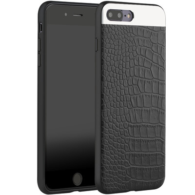 

Freeson Apple iPhone8 Plus Мобильный телефон Корпус Apple iPhone7 Plus Корпус Корпус Корпус Крокодил Pattern Кожаный чехол 5.5 дюймов Черный