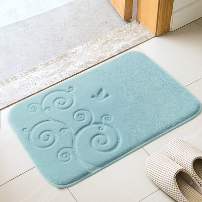 

FOOJO three-dimensional coral velvet mat non-slip mat door mat 40 60cm pink happy tree