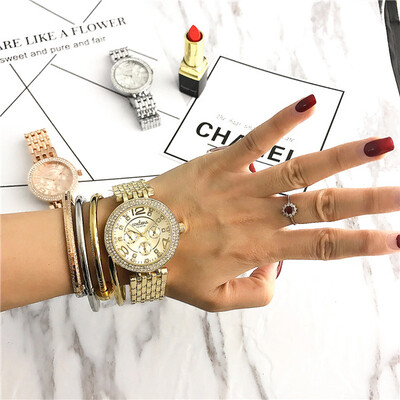 

CONTENA NEW Luxury Rose Gold Rhinestone Ladies Bracelet Watch Retro Women Elegant Wristwatch Gentle Women Jewelry Clock