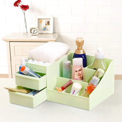 

Edeo EDO cosmetic storage box large drawer plastic jewelry finishing box TH1163 green