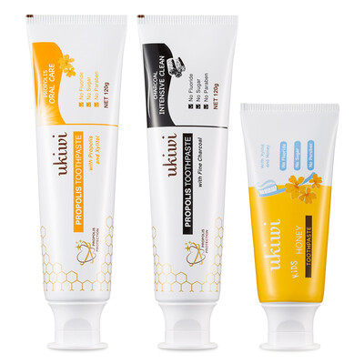 

Ukiwi Propolis Toothpaste Family Pack Propolis Dental 120g Alternate Charcoal 120g Children Honey 50g Imported from New Zealand