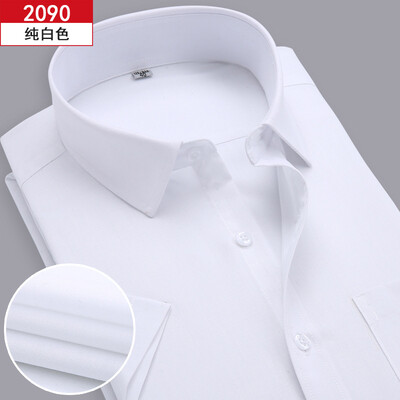 

Business Style Men Casual Shirt Fashion Short Sleeve Solid Color Summer Slim