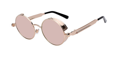 

Round Metal Sunglasses Steampunk Men Women Fashion Glasses Brand Designer Retro Vintage Sunglasses UV400