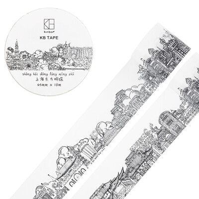 

Kinbor × word painted Chinese PDA&paper tape 45mm10m wide version of the hand book sticker construction decorative tape DTB64176
