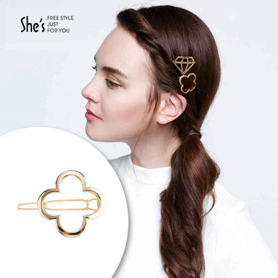 

She's (She's) headdress hair accessories side clip simple clouds bangs folder top folder K0 gold