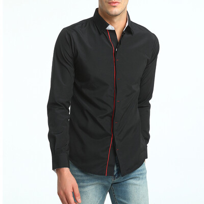 

Fashion Male Shirt Long-Sleeves Tops Hit Color Buttons Mens Dress Shirts Slim Men Shirt Oversize XXXL
