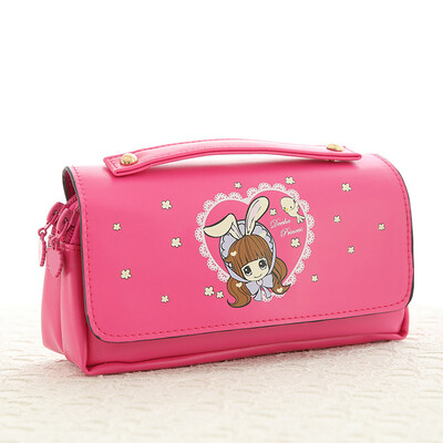 

Disha DEESHA girls pencil case children's stationery new children cute multi-color large-capacity princess pencil bag 6E1630200 rose red uniform