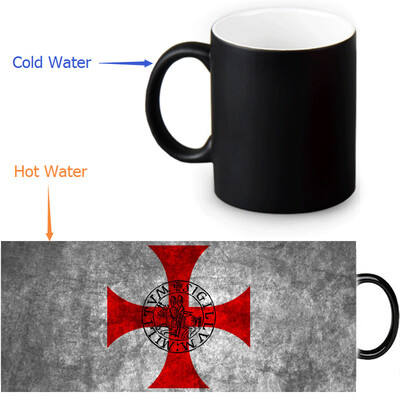 

The Knights Templar 350ml12oz Heat Reveal Mug Color Change Coffee Cup Sensitive Morphing Mugs Magic Mug Milk Tea Cups