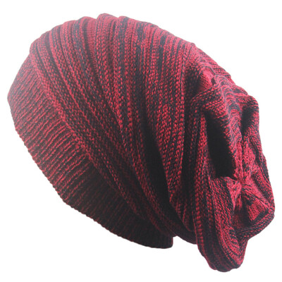 

Fashion double color Melaleuca fold hat warm hedge heap hat hood knitting wool hat