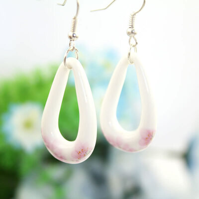 

Высокое качество керамики заявление цветение розовый персик падение падение Серьги романтический цветок ювелирных изделий для парт