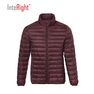 

INTERIGHT 90 white duck down men collar ultra-light portable down jacket red wine  code