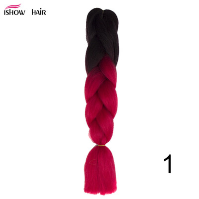 

Silky Strands 24'' 100g Ombre Synthetic Braiding Hair Extensions For Crochet Braids Kanekalon Jumbo Braids Two Tone Ombre Color 1p