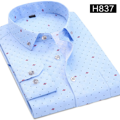 

Men Casual Shirt Fashion Long Sleeve Printing Spring Autumn Slim