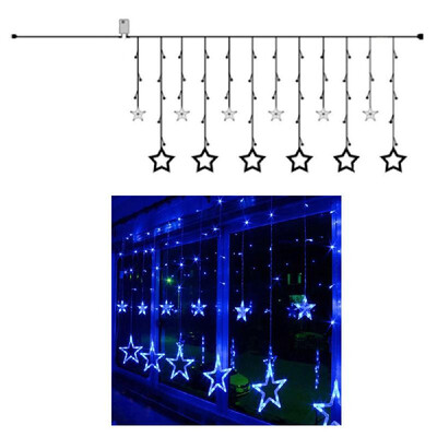 

2019 New Party Decoration 108 Bulbs LED 25M Indoor Outdoor Party Christmas Tree Garden Yard Fence Lamp Holiday Pentacle Curtain T