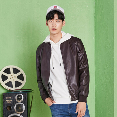 

Semir Jacket Male 2017 Fall Men Men's Black Long Style Collar Leather Korean Business Locomotive Tops 13316081308 Burgers XXL
