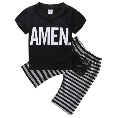 

2pcs Newborn Infant Kids Baby Boy Girl T-shirt Tops+Pants Outfit Clothes Set