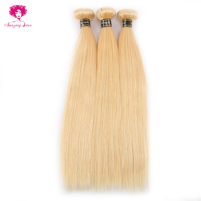 

Amazing Star Hair Brazilian Straight Hair 3 Bundles Pre-Colored Hair Weaves 613 Remy Human Hair Weave Extensions Soft