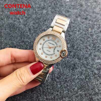 

CONTENA Luxury Rhinestone Women Dress Watches Fashion Ladies Quartz Watch Business Wristwatch Female Clock