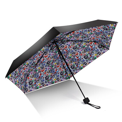 

iRain Umbnella Sunscreen Pocket Umbrella Ultra Light Umbrella Folding UV Umbrella Umbrella Umbrella Parasol 5 Folding Umbrella Umbrella Black Humor