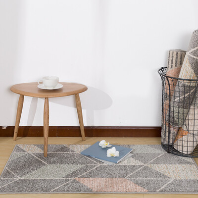 

Best Bai Nordic simple wild striped geometric living room carpet bedroom bedside rug - pink fish bone pattern - JB-M-02-1 60CM 110CM