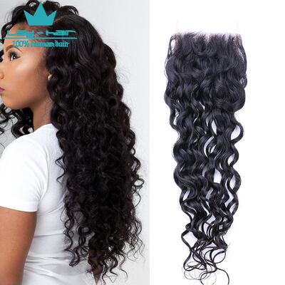 

Indian Wet&Wavy Hair Closure 44 Free Middle 3 Part Lace Closure Grade 7a Virgin Indian Water Wave Closure Human Hair