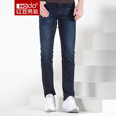 

Красные бобы Hodo мужские джинсы мужские комфортные деловые случайные Slim мужские джинсы B5 синий 33