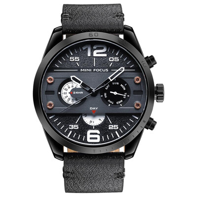 

BOFUTE Male Watches Sports Watch Quartz Watches Japanese Movement Waterproof Genuine Leather Strap 0068G