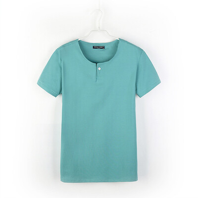 

Men's new cotton T-shirt men's solid color round neck short sleeve T-shirt