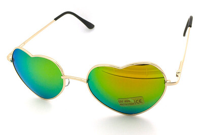 

Trendy glasses women sunglasses reflective gradient color lovely peach heart sunglasses as gift for men's