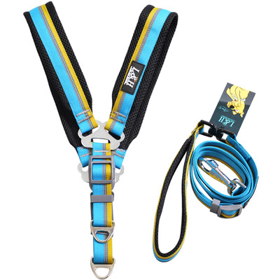 

H Lohas Pet Leashes Pet Supplies Leashes Dog Chains Dogs V-shaped Straps Chest Protector Sets Universal Strap Traction Rope Set Sky Blue XXL