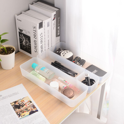 

LIXIN fashion kitchen drawer storage desktop storage box cosmetic storage box office simple plastic storage box combination set three-piece LX8762