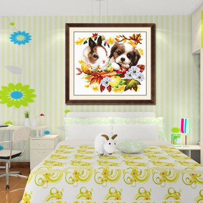 

embroider DIY DMC Cross stitchSets For Embroidery kits Rabbit&dog factory direct sale