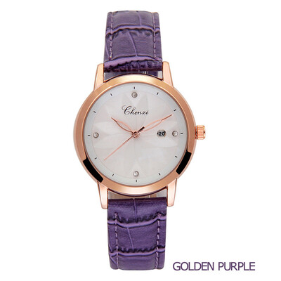 

CHENXI New Ladies Elegant Quartz Watch Women Calendar Wristwatch Women Thin Dial Leather Waterproof Clock
