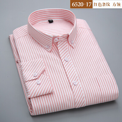 

Business Men Casual Long Sleeve Shirt Oxford Textile Four Seasons Silm Fit
