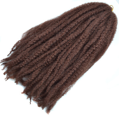 

18 Afro Marley Braids Hair Crochet Braids Hair Curl Crochet Synthetic Braiding Hair 100gPiece Brown Black Purple Color