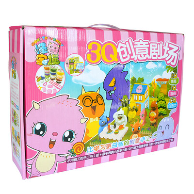 

怪兽家族3Q创意剧场不用剪刀的手工书2册+亲子表演小绘本2册+DIY粘土创意手册1册+安全环保粘土12色
