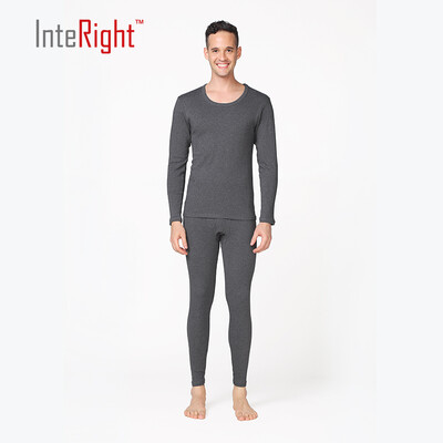 

INTERIGHT men&39s cotton round neck underwear deep linen gray