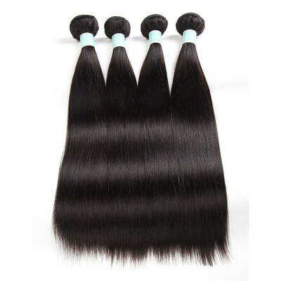 

High Grade Human Hair Straight Hair Weaves Human Brazilian Bundle Hair Extensions Natural Color 4pcs