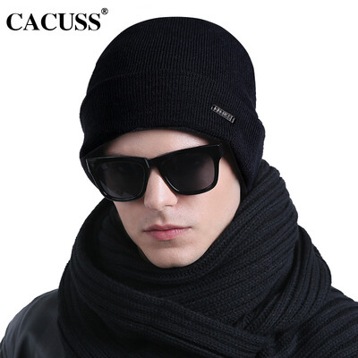 

CACUSS Z0256 new autumn&winter cotton knitted wool hat Korean warm men&women wild black one size