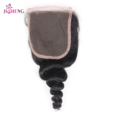 

SQ Hair1 Pcs 4*4 Swiss Lace Closure Loose Wave Hair Indian Virgin Human Hair Extensions