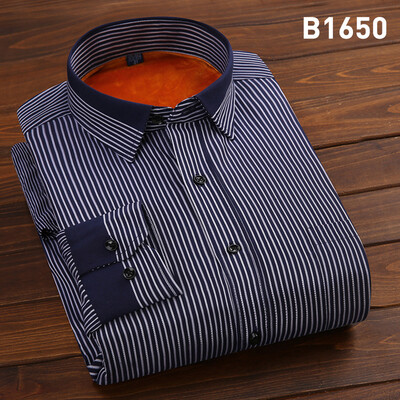 

Деловые джентльмены Мужчины с длинным рукавом Твердая рубашка с цветовой гаммой Зимний Silm Fit Keep Warm Thicker