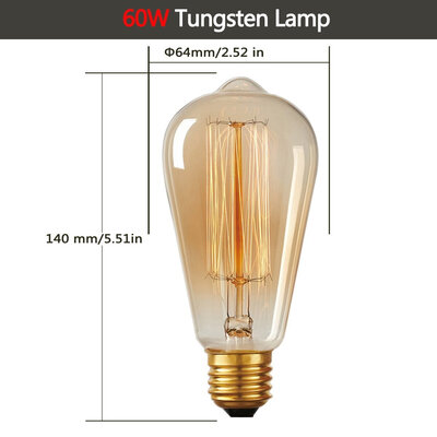 

BOKT Vintage Edison Bulbs 60W ST64 Antique Edison Bulb Squirrel Cage Filament Bulb for Pendant Light 2700K E27 Medium Base