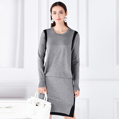 

IDF Eduy 2017 Fall Women&39s Fashion Knit Dress FMQ7201C 87 Medium Gray 155 80A