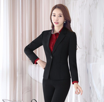 

Formal Uniform Design Professional Long Sleeve Autumn Winter Blazers Ladies Jackets Coat Female Tops Blaser Outwear Work Wear