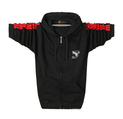 

Spring and Autumn new men's long sleeve plush clothing plus fat increase code men's loose cardigan sweater men's hooded sweater