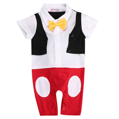 

New Newborn 3 6 9 12 18 24 Months Baby Boy Bow Ties Photo Props Rompers Outfits